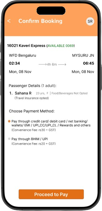 Redesigned review and pay screen